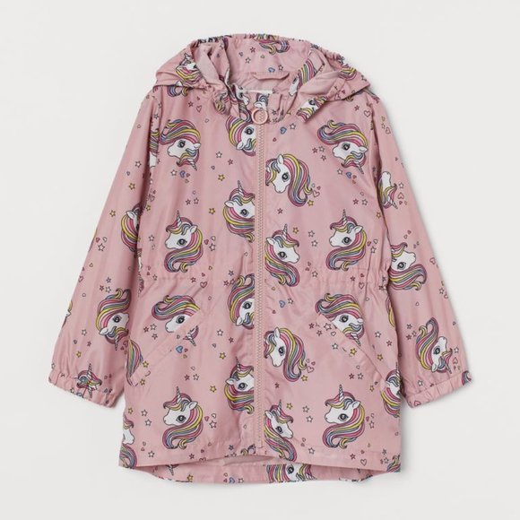 H&M Kids Hooded Unicorn Print Windbreaker - Picture 1 of 9